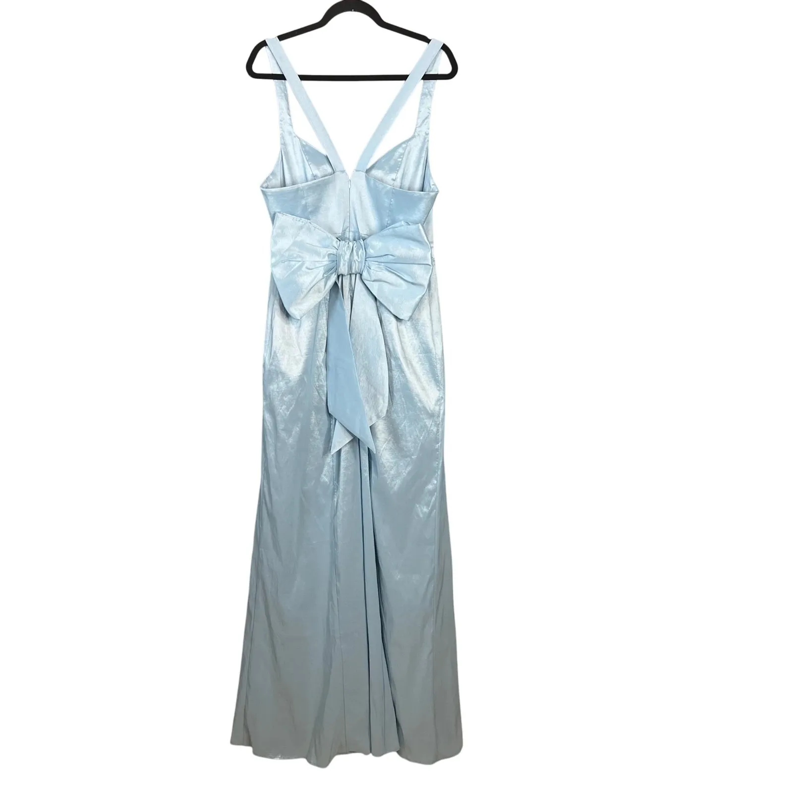 Show Me Your Mumu Charlotte Bow Dress Size XL Light Blue Taffeta‎ Bridesmaid NEW - Image 8