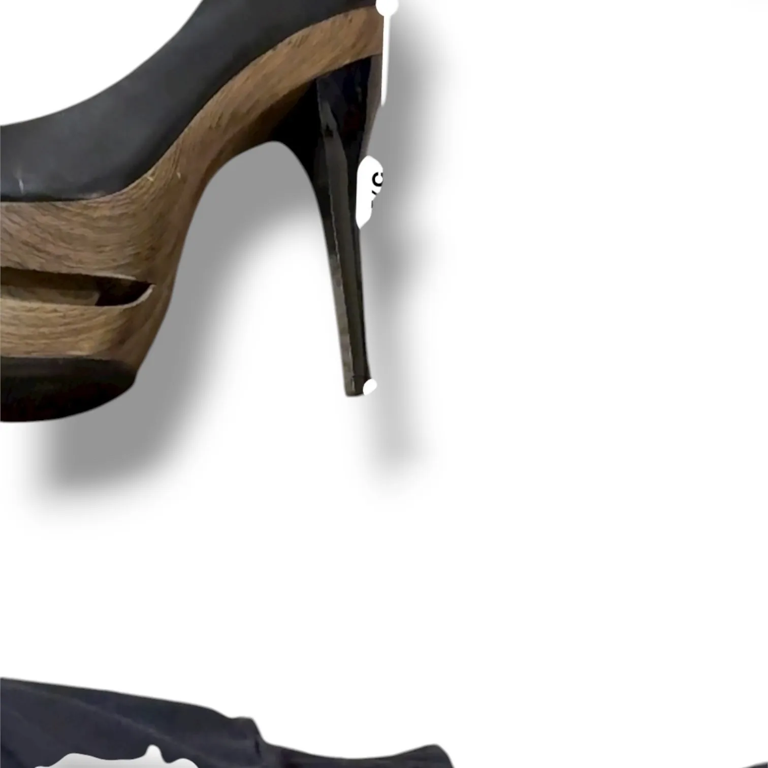 Jessica Simpson Stiletto Heels Women's 8.5‎ Black Wood Platform Y2K Party - Image 10