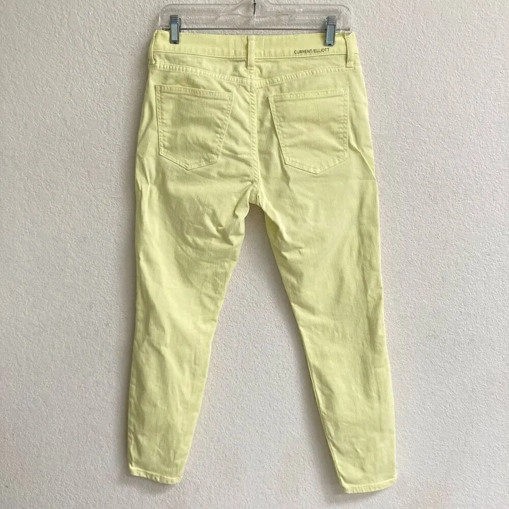 Current/Elliott Stiletto Skinny Jeans women’s 27  light yellow cropped denim - Image 6