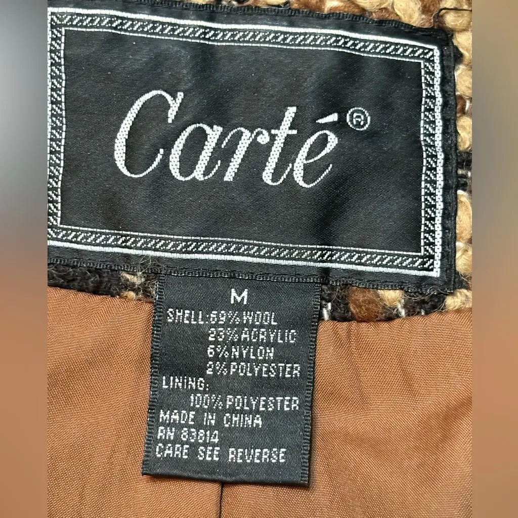 Carte double breasted wool blend coat. Size M Black Size M - Image 4