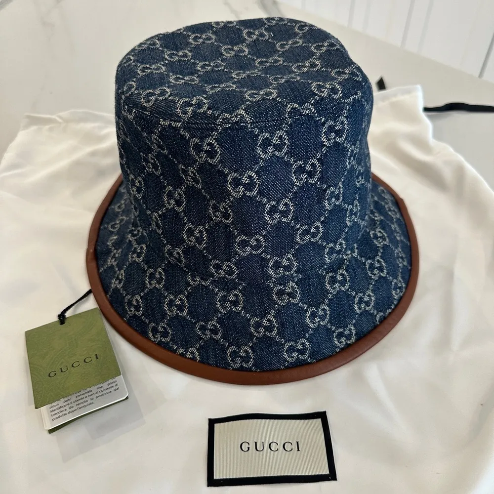 Gucci GG Jacquard Denim Bucket Hat - Image 2