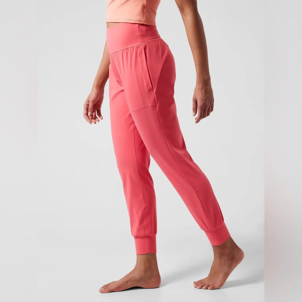 Athleta Women’s Pink High Rise Salutation Joggers‎ Powervita Size XXS - Image 4