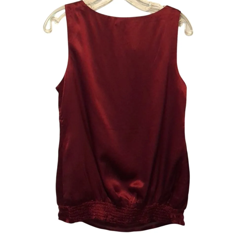 Cache Cranberry Silk Lined Beads Studs Embellished Top Banded Bottom $118 NWT - Image 8