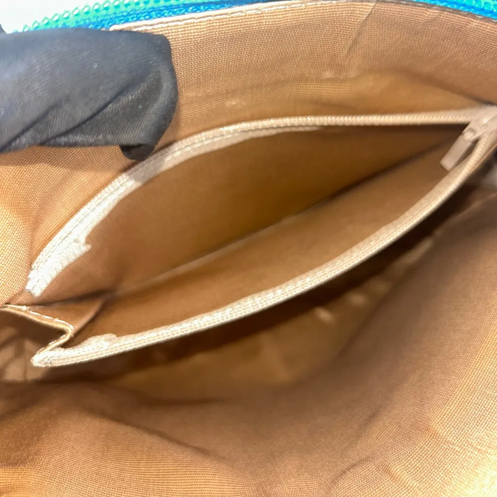 Givenchy Vintage Triple Compartment Turquoise Leather Tote Bag - Image 13