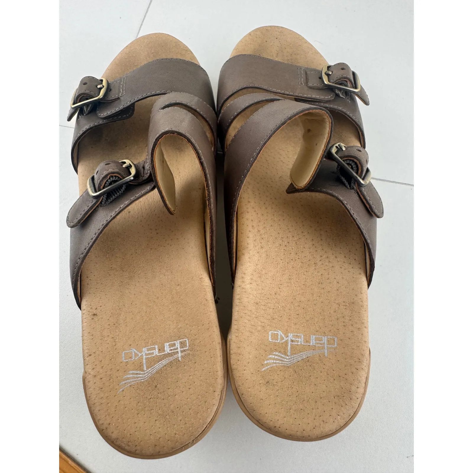 Dansko Women Brown Leather Wedge Sandals Buckle‎ Ankle Strap Comfort Size 36 5.5 - Image 6