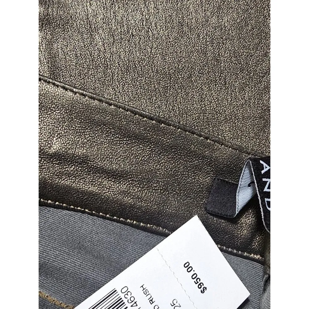 NWT J Brand L624 Stacked Super Skinny in Gold Rush Lambskin Leather Pants 25 - Image 6