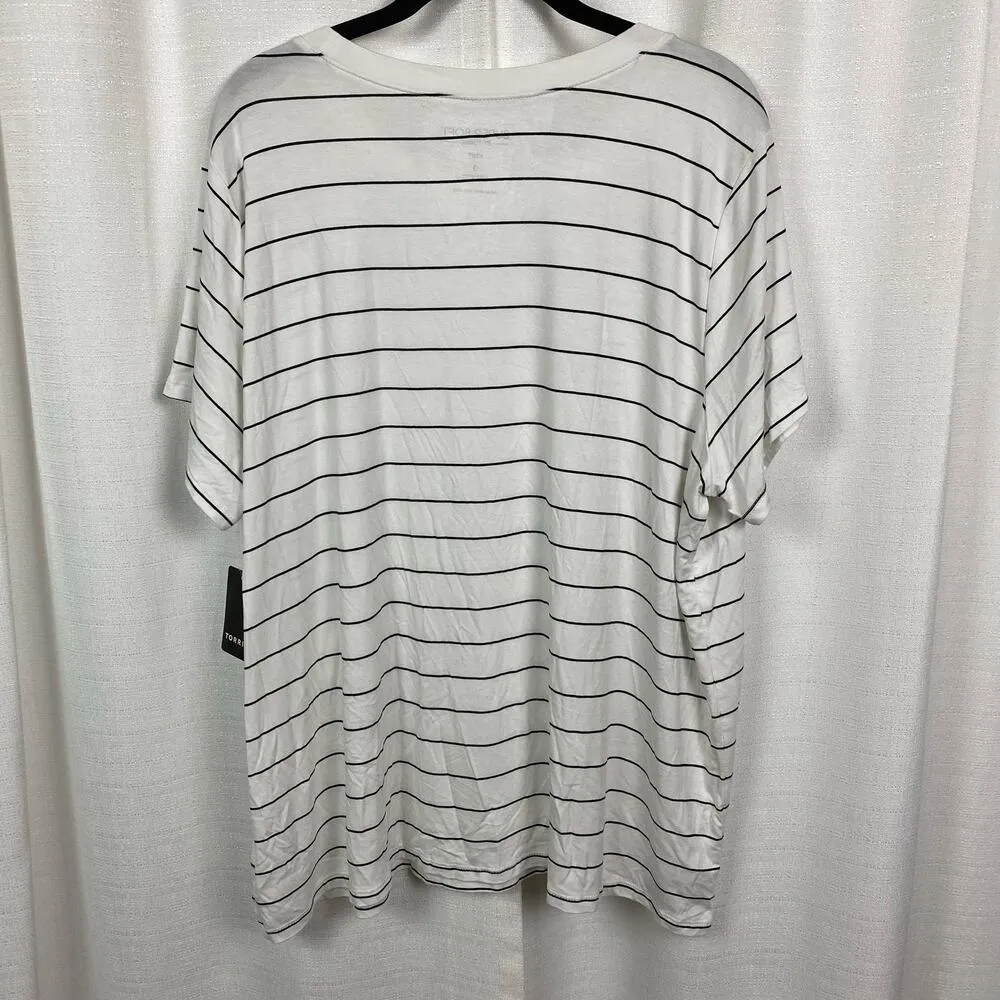 Torrid White&Black Stripe Super Soft Crew Neck Tee Sz.3 NWT - Image 12