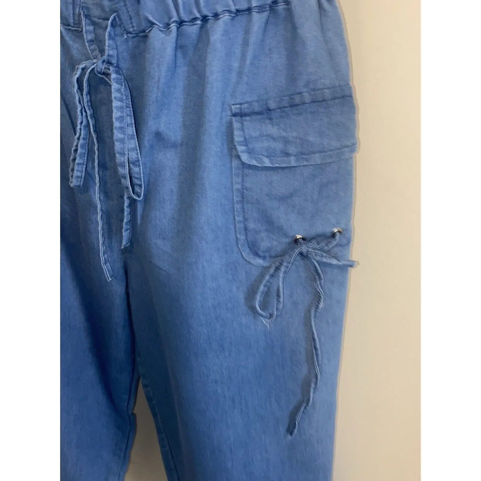 NWT Thread Story Size Med Drawstring Stretch Waist Lightweight Jumper Blue - Image 8