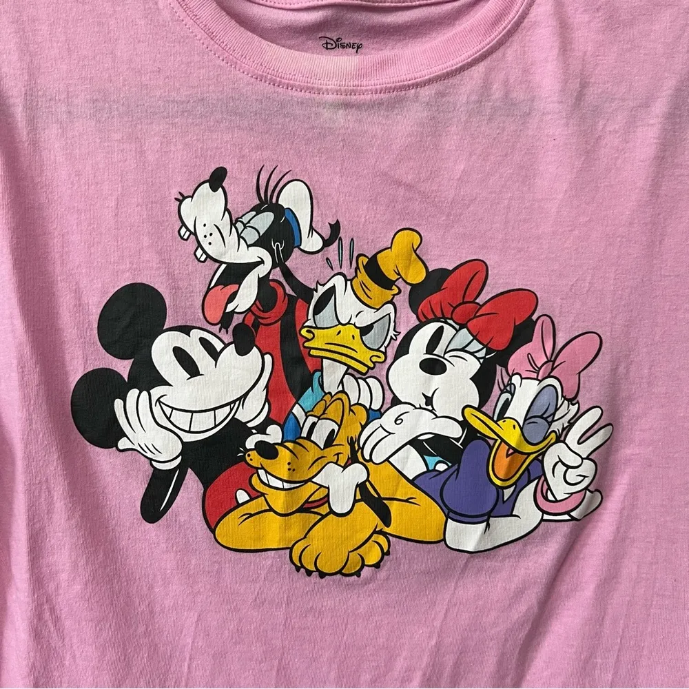 Disney Mickey Mouse Pink Short Sleeve T Shirt with Cartoon Print Size L - Image 5