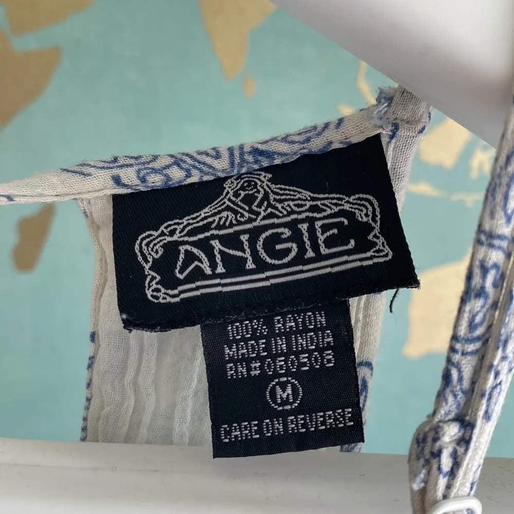 White and blue maxi summer dress floor length ruffled tier skirt crochet detail - Image 7