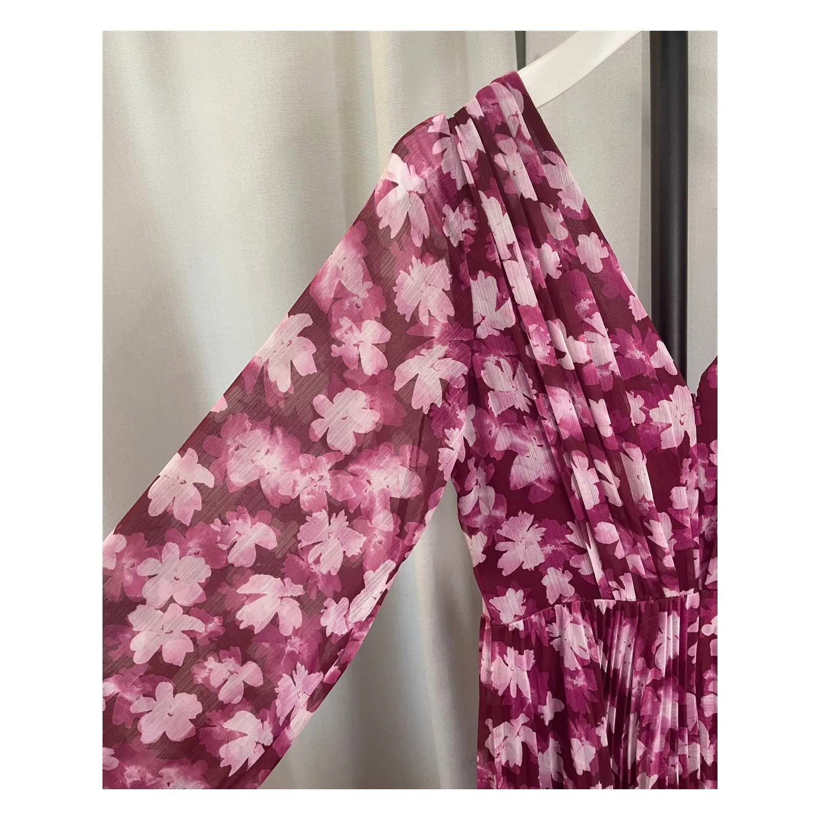 ML Monique Lhuillier Melanie Long-Sleeve V-Neck A-Line Maxi Dress Size 4 NWT - Image 16