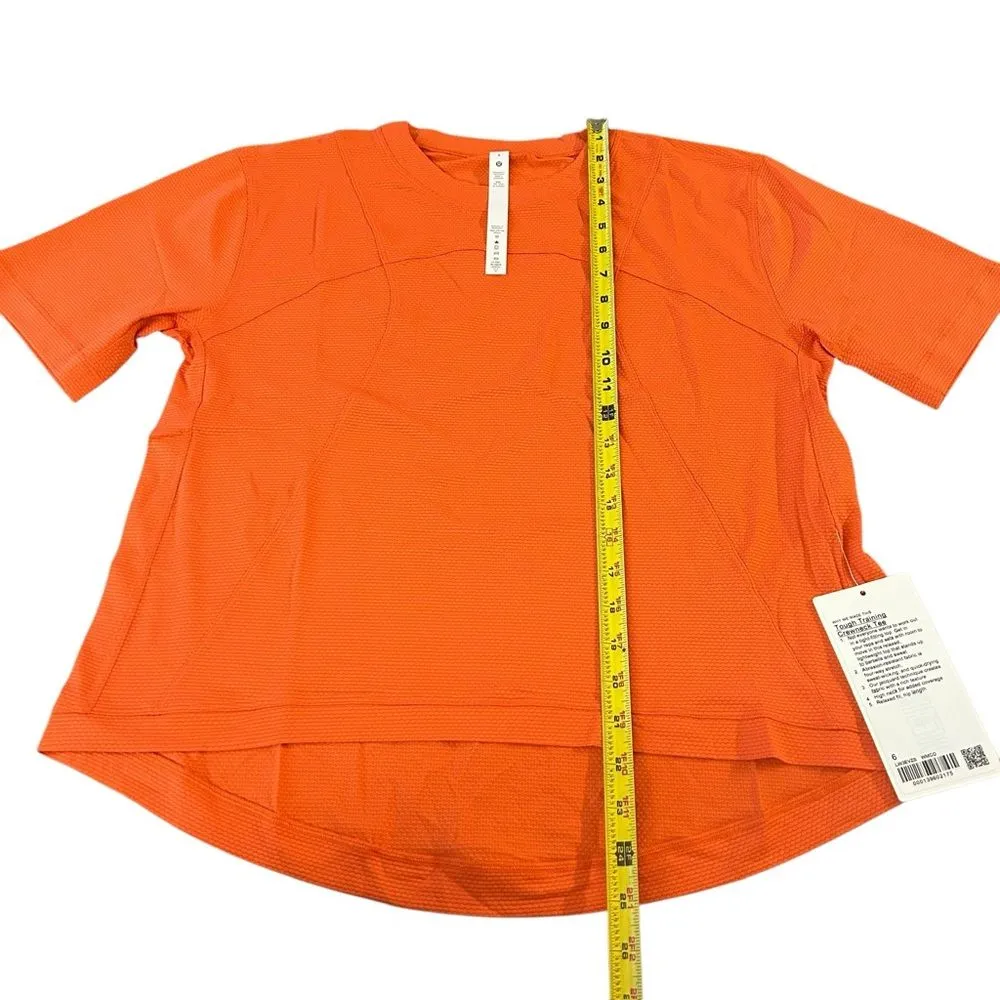 Lululemon Size 6 Tough Training Crewneck T-Shirt
Warm Coral Orange‎ Athletic Gym - Image 9