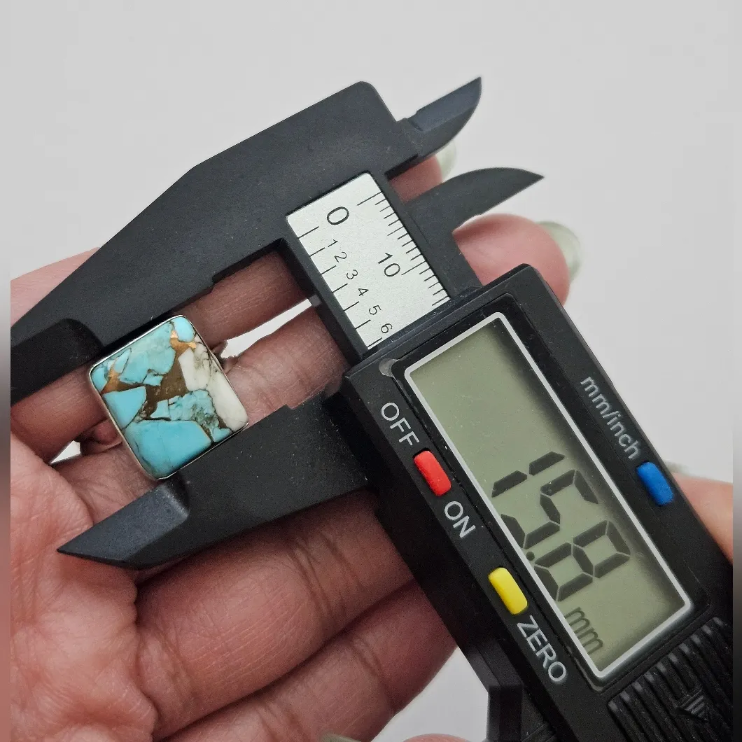 Cotton Candy Turquoise Square Ring Size 10 - Image 7