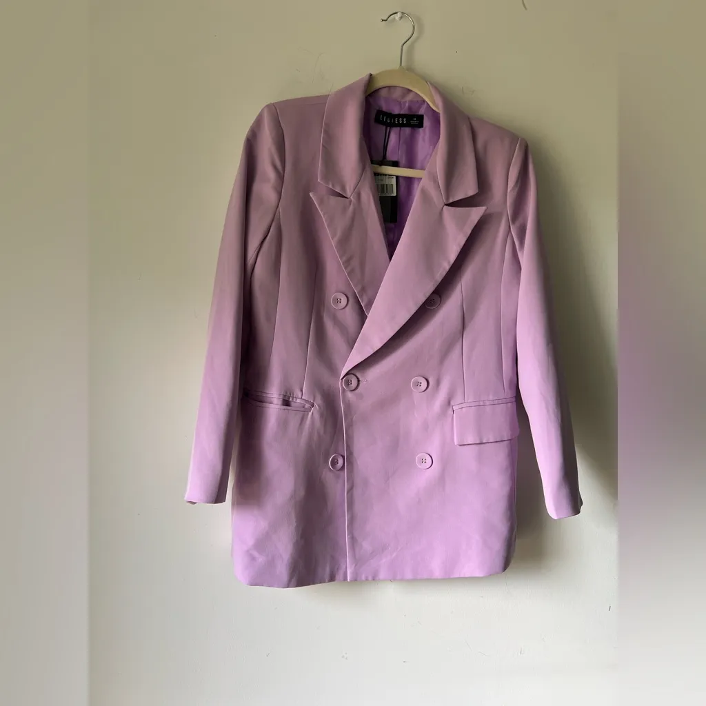 Lioness Women’s Lilac Oversized Double Breasted Blazer Jacket Size M NWT - Image 8