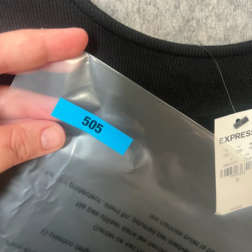 Express Woman Size Small Black Long Sleeve‎ body contour bodysuit stretch fit - Image 7