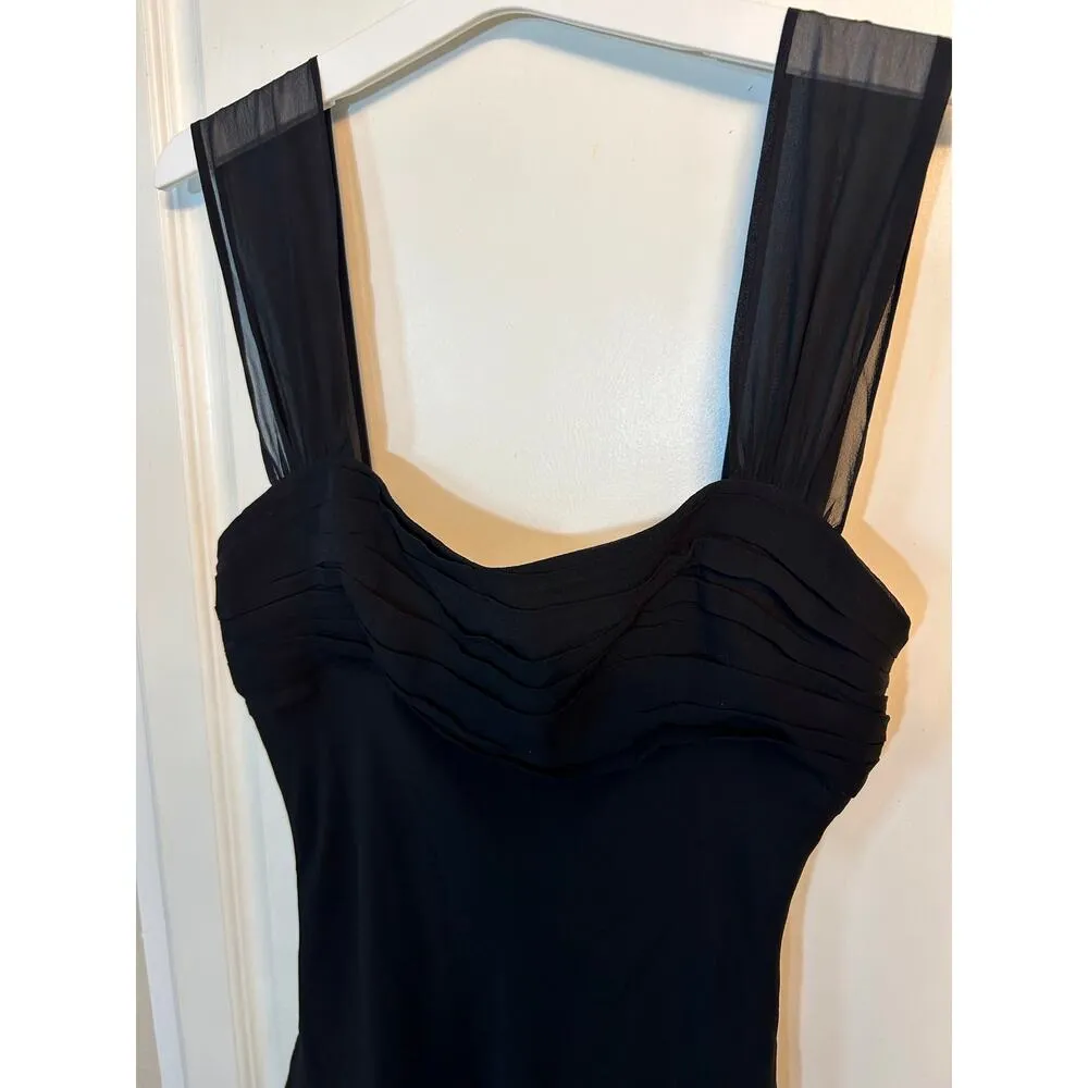 BCBGMAXAZRIA black silk mini formal dress - Image 3