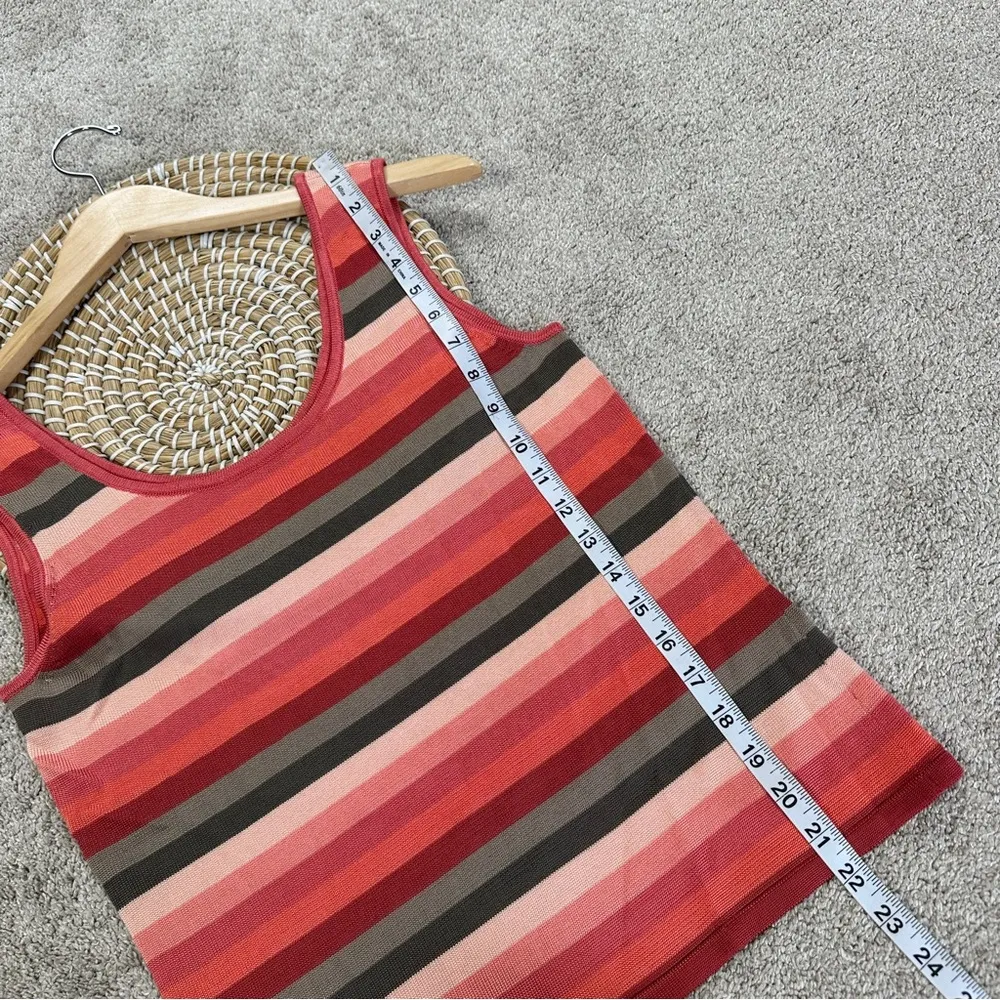 Talbots Women’s Vintage Y2K Striped Retro Knit Tank Top Sleeveless Multicolor S - Image 9