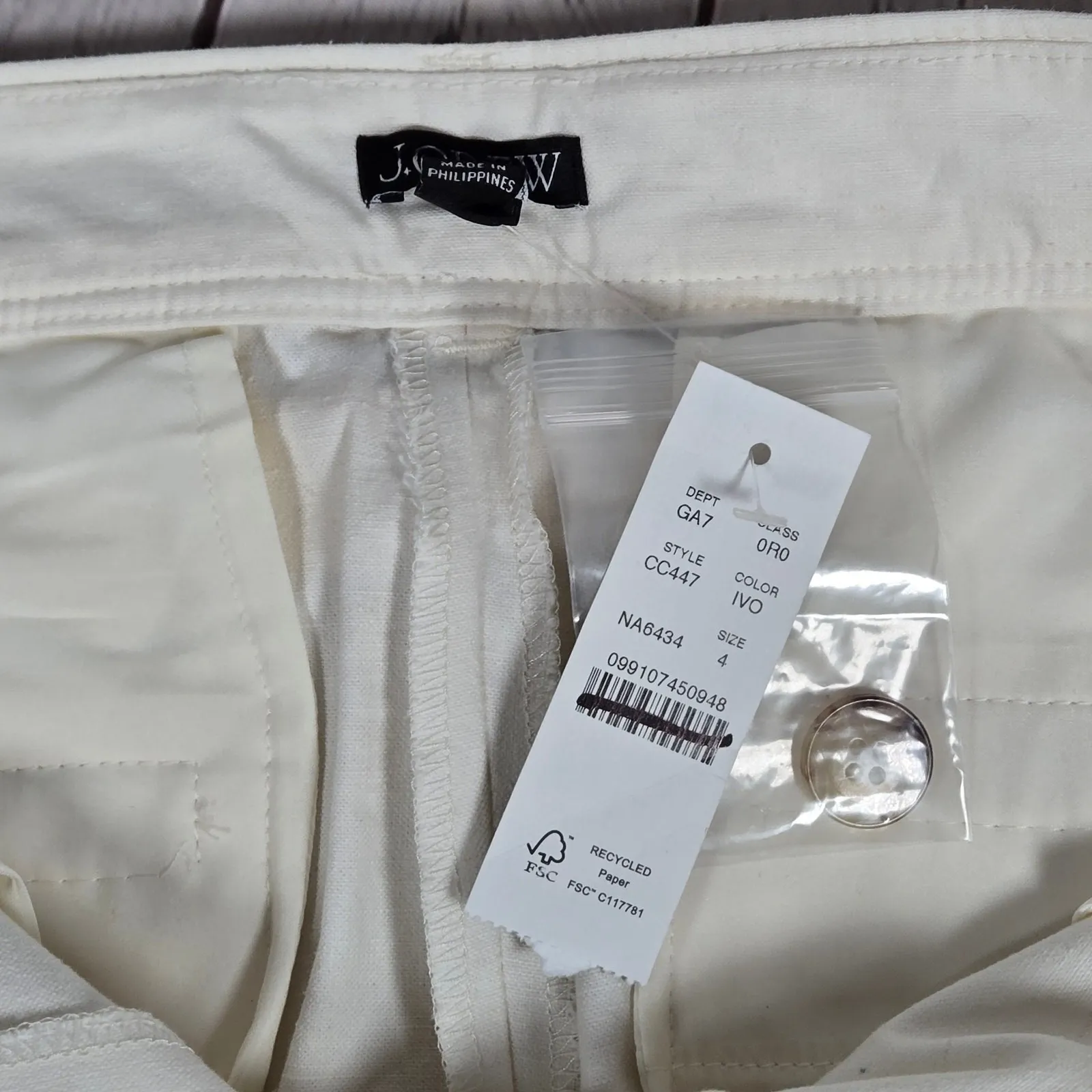 J. Crew Full-length wide-leg trouser‎ in cotton blend Ivory 4 NWT - Image 6