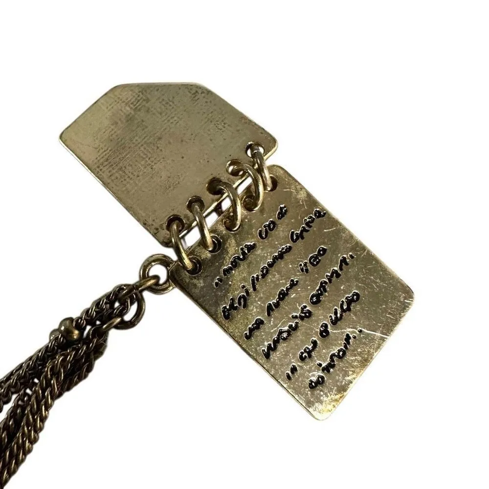 Gold tone love letters bow necklace - Image 7