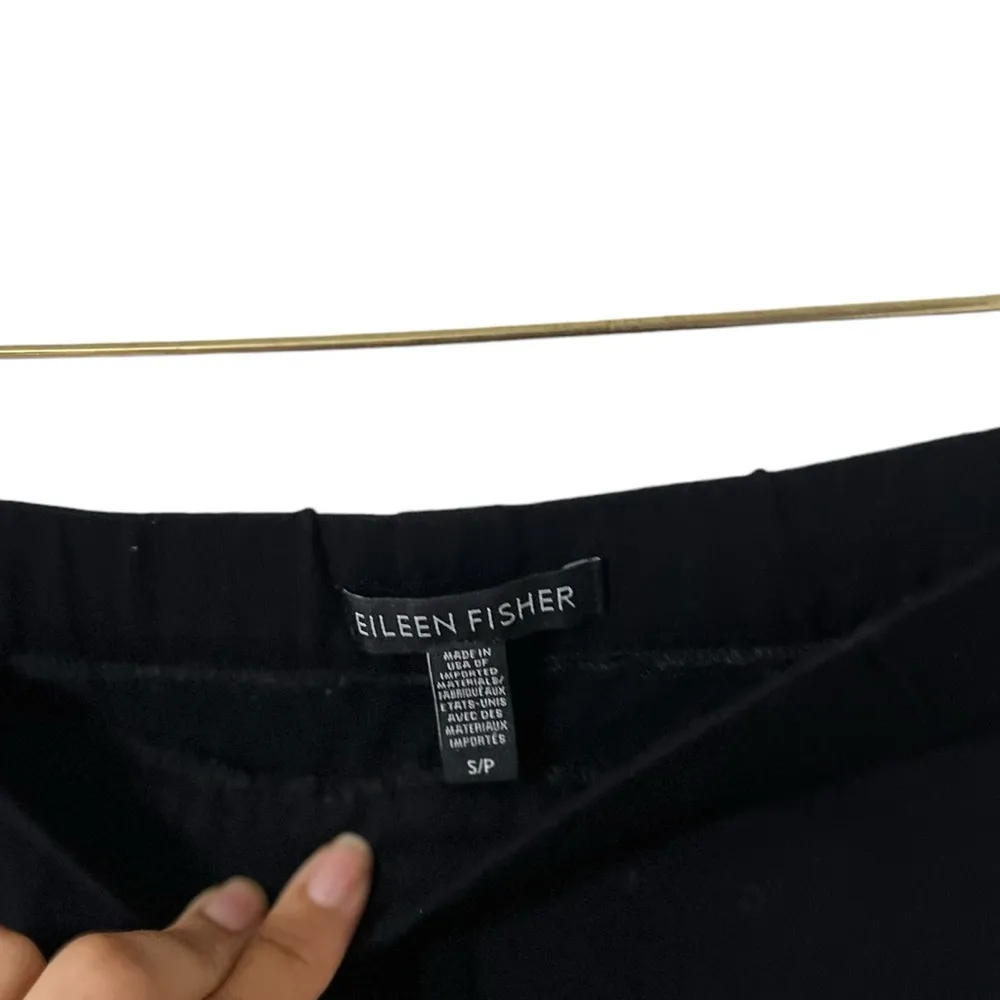 EILEEN FISHER Casual Knit Pull On Black Pants Trousers Joggers - Image 5