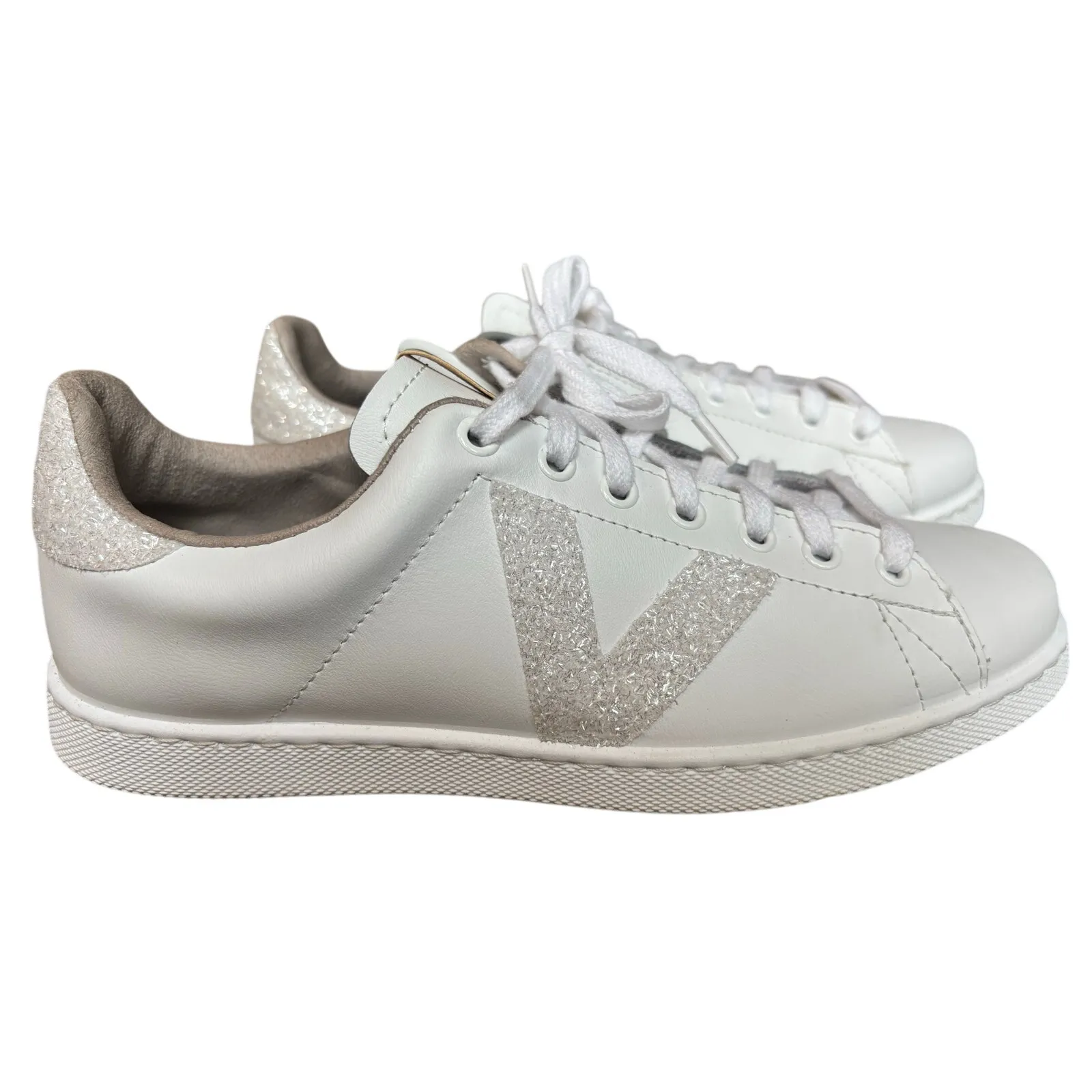 Victoria Tenis Leather & Glitter V women’s sneakers, EU size 41, US size 10.5 - Image 2