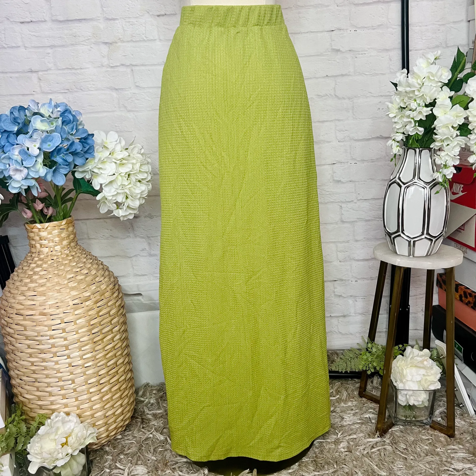 Avocado Green M Slit Skirt - Image 6