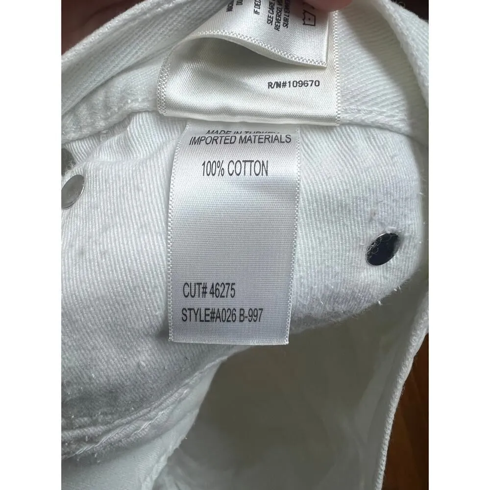 AGOLDE Parker White Cut Off Button Fly Shorts Sz. 29 - Image 7