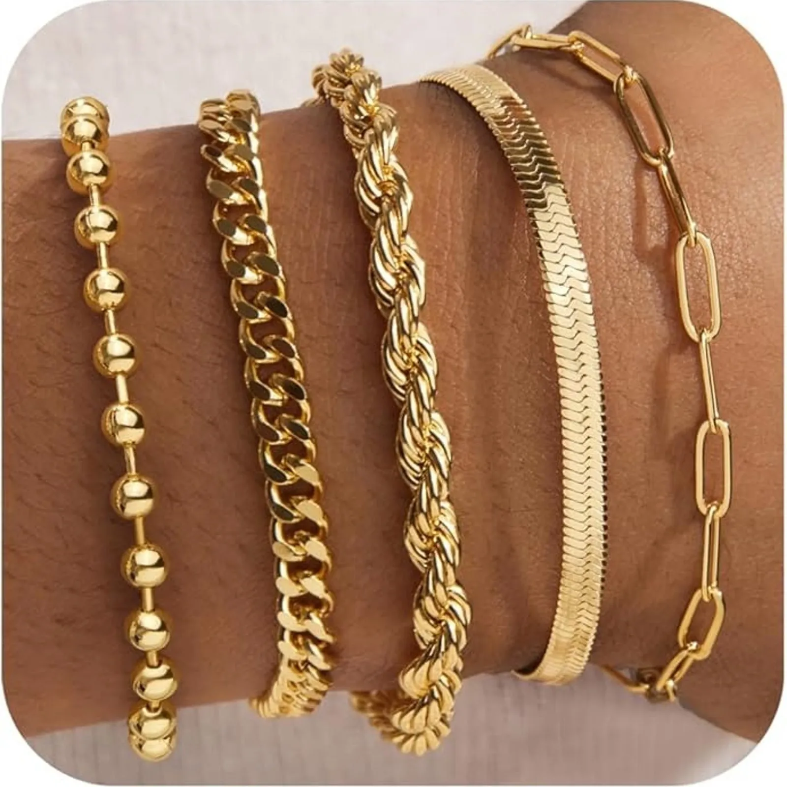 Gold Bracelets for Women,Dainty Bracelets Set for Women Trendy, Gold Bracelets - Image 8