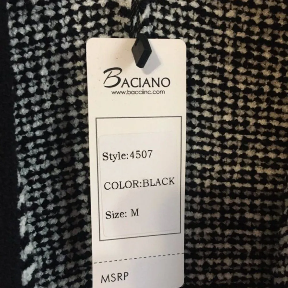 NWT Baciano medium black and white thick cardigan - Image 5