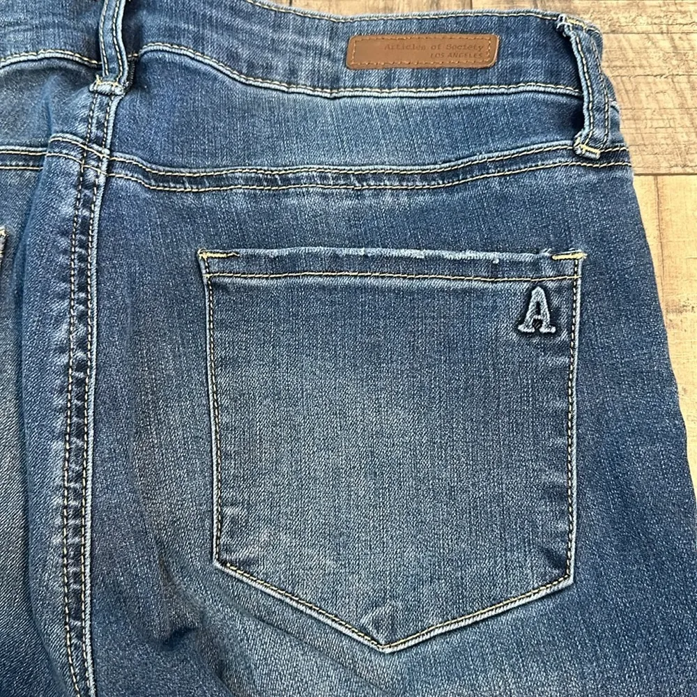 Articles of Society Women’s 28 Medium Wash Distressed Frayed Ankle Stretch - Image 8