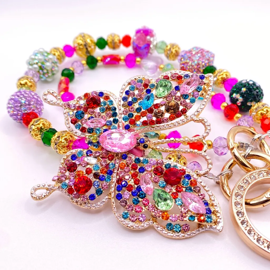 🦋 Luxury Bag/Phone Chain Charm/Keychain Colorful Rhinestone Butterfly Crystal - Image 5