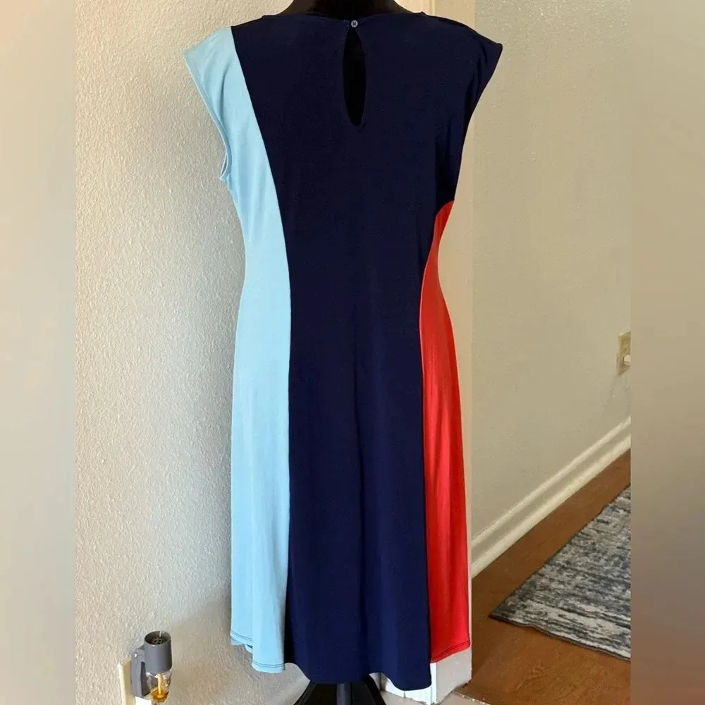 A Pea In The Pod Maternity Colorblock Sleeveless Round Neck Midi Dress - Image 3