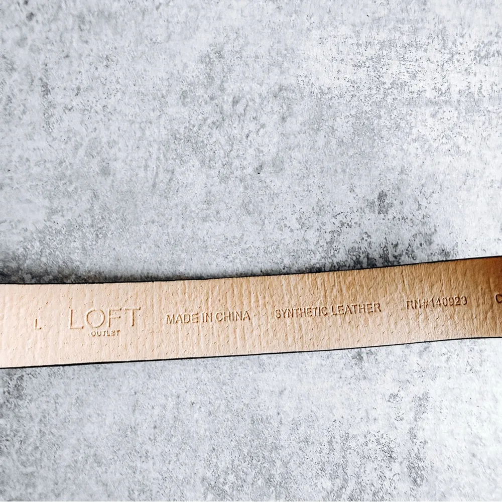 Loft Outlet Black Synthetic Leather Belt Size Large - Image 3