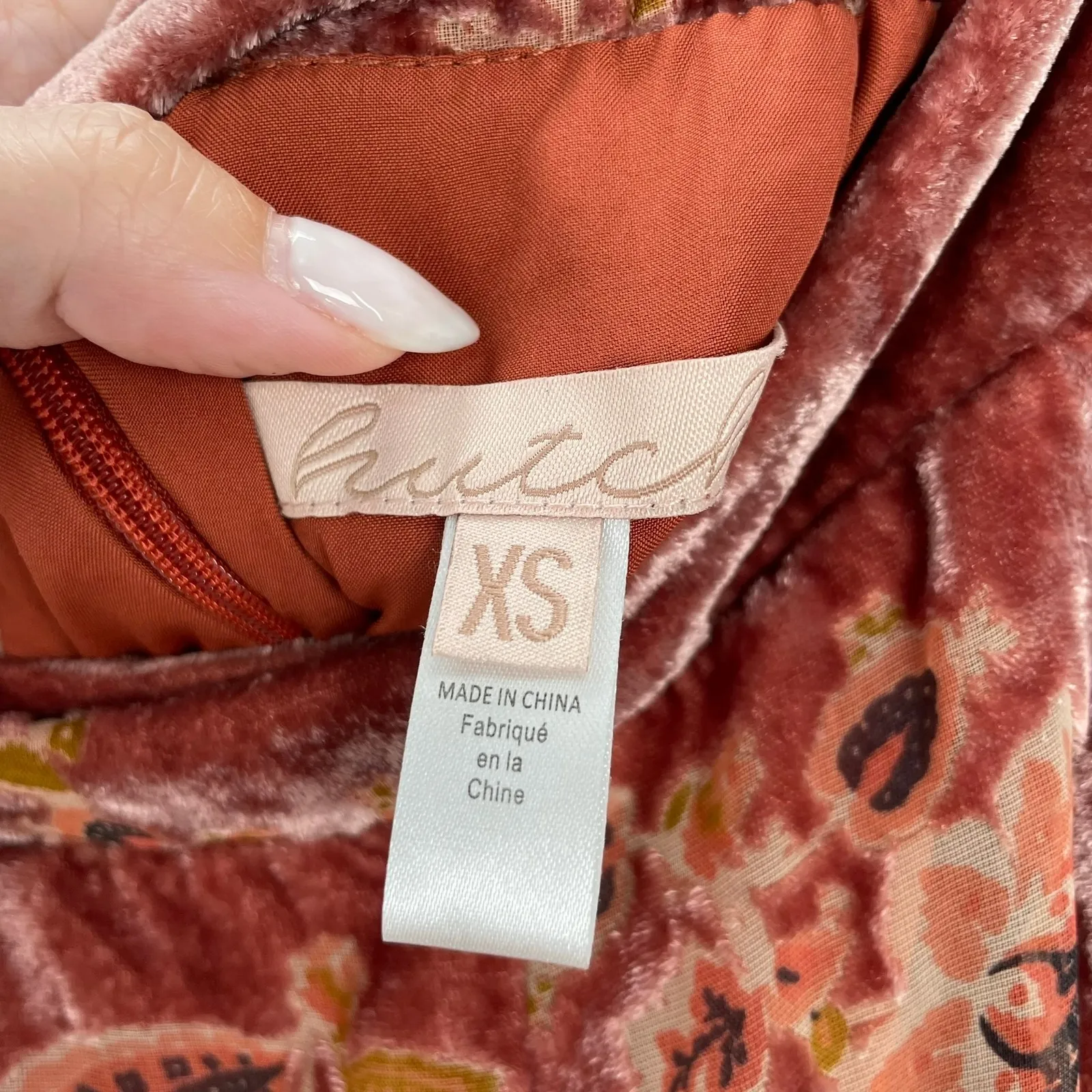 Hutch Women's Velvet Floral Flowy Wide Leg Romantic Boho Chic Wide Leg Pants  XS - Image 8