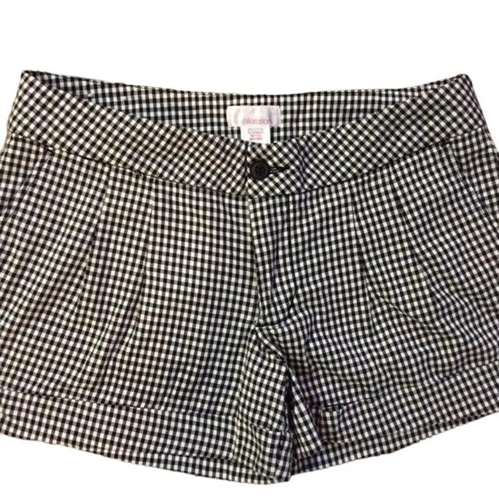 Xhilaration Shorts Juniors 11 Used Black Gingham Light Pleated - Image 7