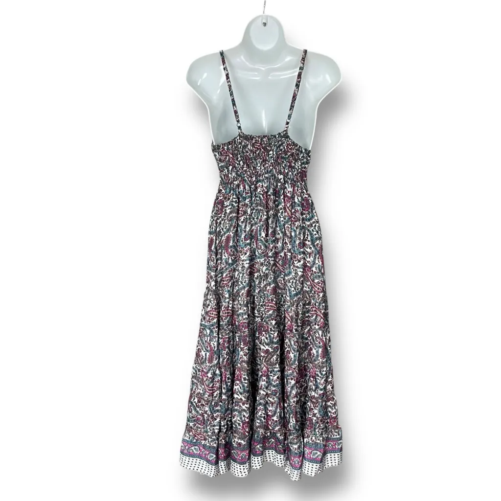 Paisley‎ Dress Tiered Skirt Gathered Bust V - Image 3
