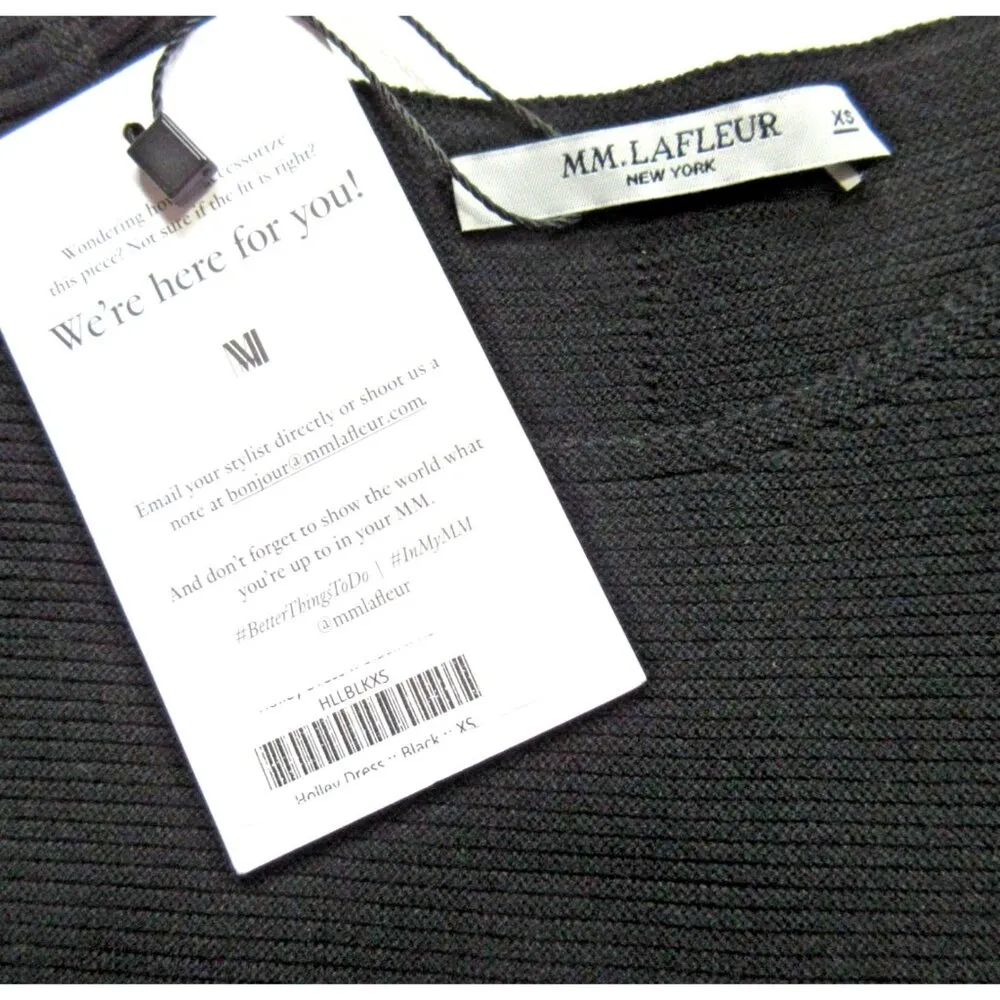 NWT MM. Lafleur Holley in Black Textured Noble Knit Stretch Dress XS - Image 5