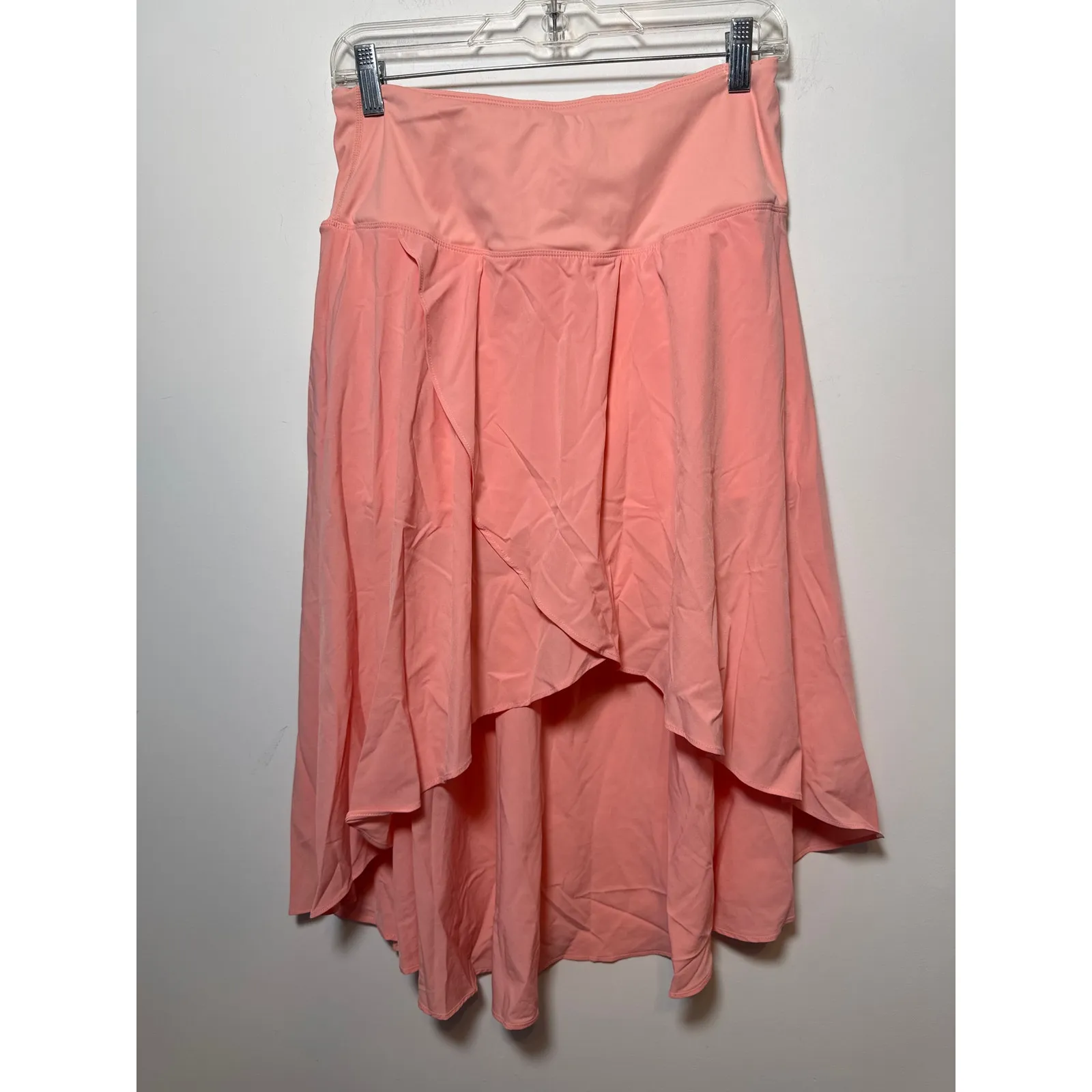 Halara High Waisted High Low Ruffle Flowy Quick Dry Casual Regular Maxi Skirt L - Image 2