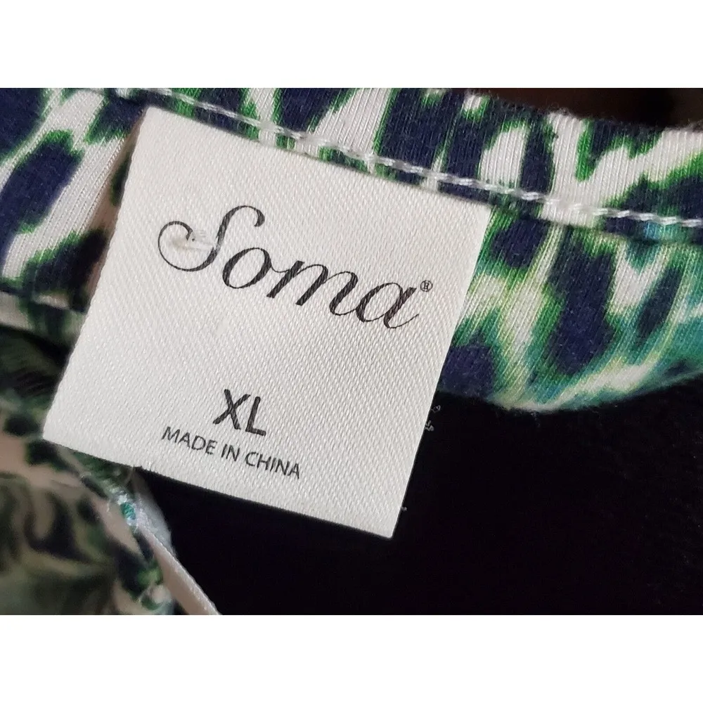 Soma Women's Multicolor Rayon Scoop Neck Sleeveless Casual Top Blouse Size XL - Image 7