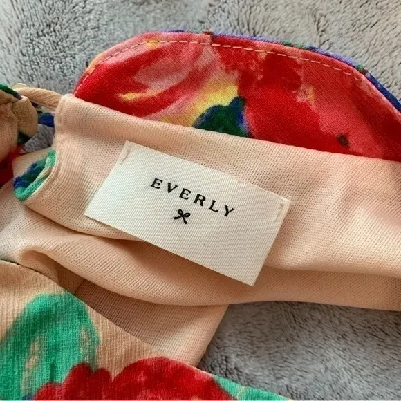 Everly Dress Womens Medium Pink Floral Print Sleeveless Mini High Neck Casual‎ - Image 3