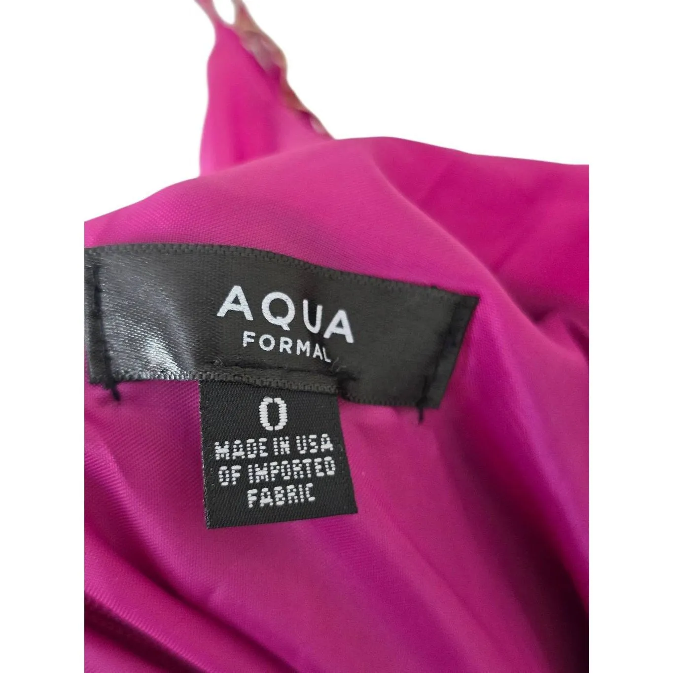 Aqua Formal Satin Cowl Open Back Gown Size 0 Magenta NEW - Image 4