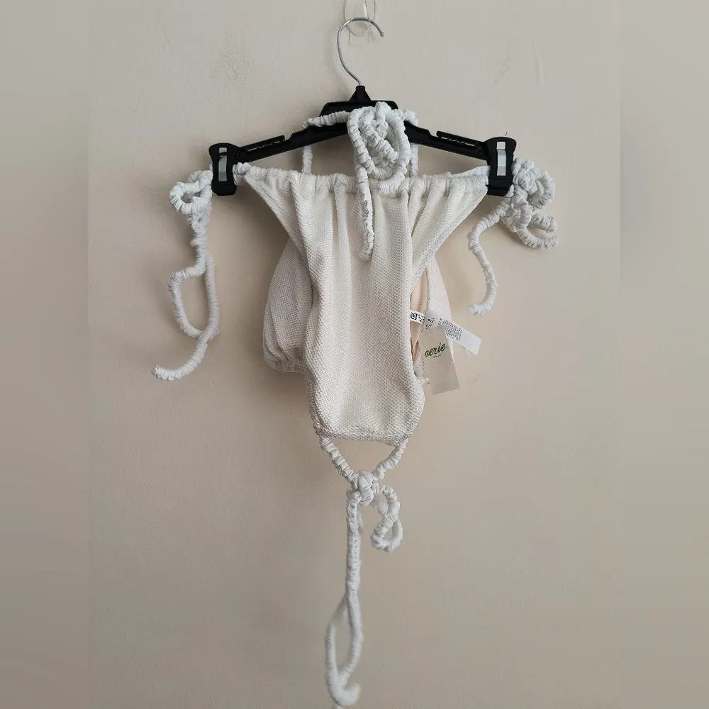 Aerie White Crinkle Triangle Top Two Piece Bikini XL - Image 2