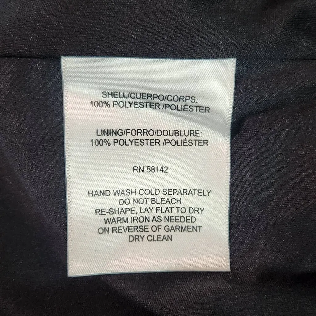 Maggy London Black and Gold Chiffon Dress NWT Size 0 Long Sleeve Metallic Gold - Image 7