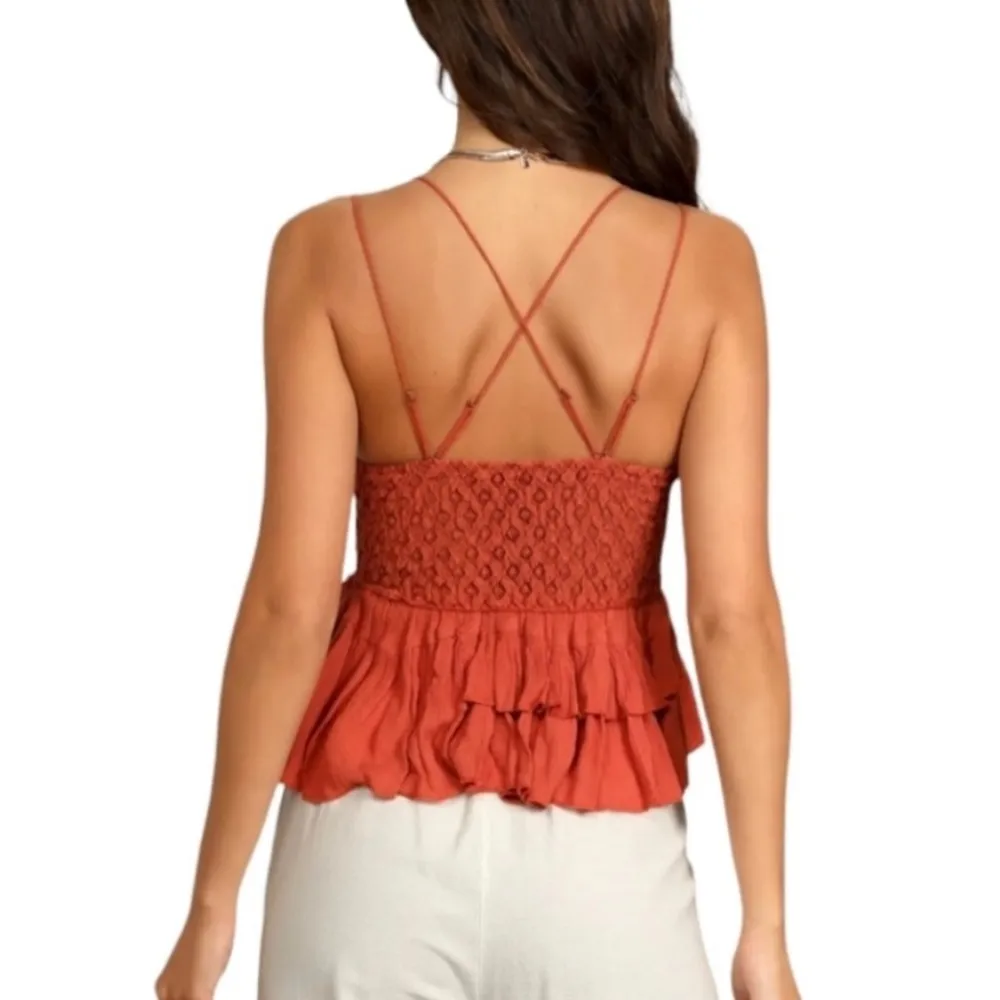 NWT Free People Winding Roads Burnt Orange Adella Cami Size S - Image 5