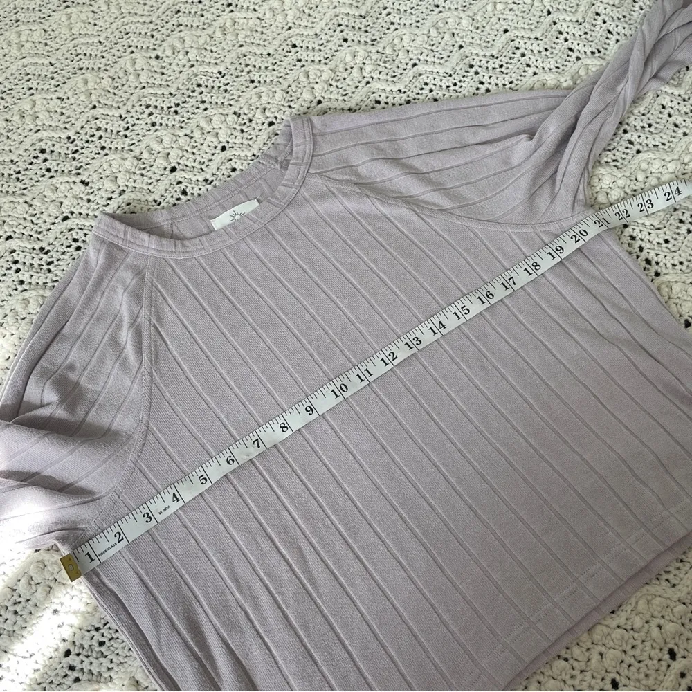 Aerie Offline Ribbed Knit Long Sleeve Pullover Top Lavender (Medium) crop preppy - Image 4