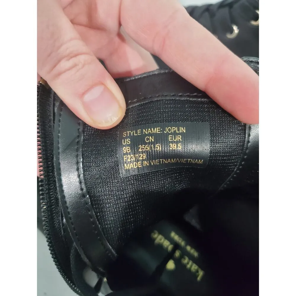 Kate Spade Womens Joplin Ankle Boots Lace Up Black Leather Lug Sole Size 9B.s58 - Image 5