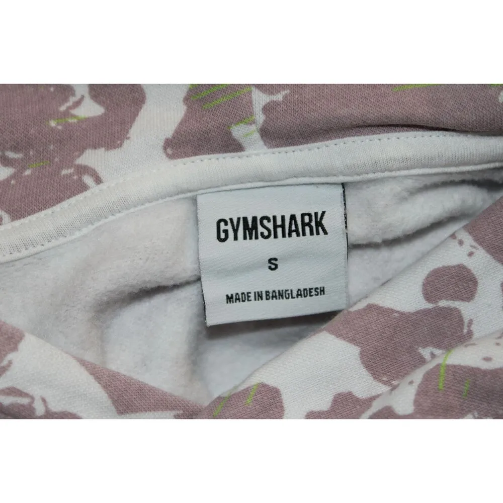Womens Gymshark Camo Graphic Oversized Hoodie White Purple Green Size Small NWOT - Image 3