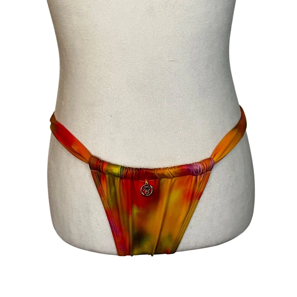 BANANHOT Shell Bikini Bottoms in Sunrise Small New Womens Swimsuit Orange - Image 9