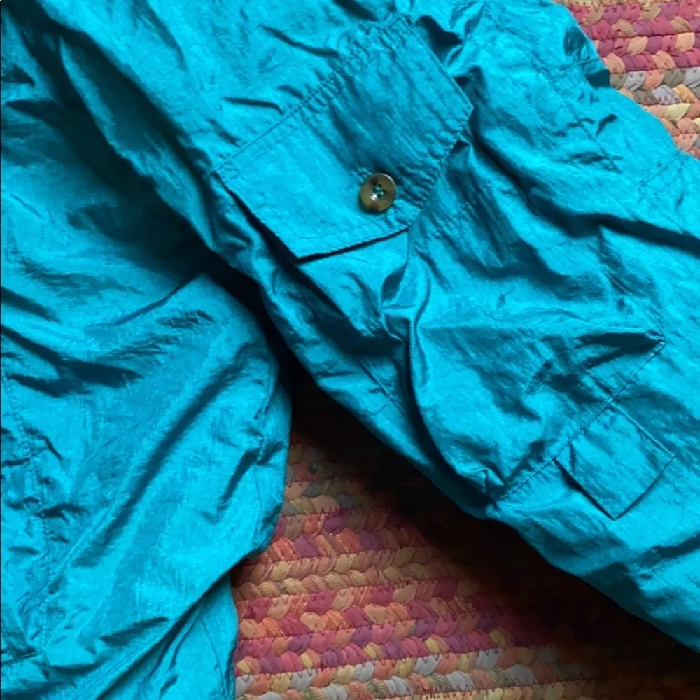 90s VINTAGE TEAL WINDBREAKER JACKET Blue - Image 4