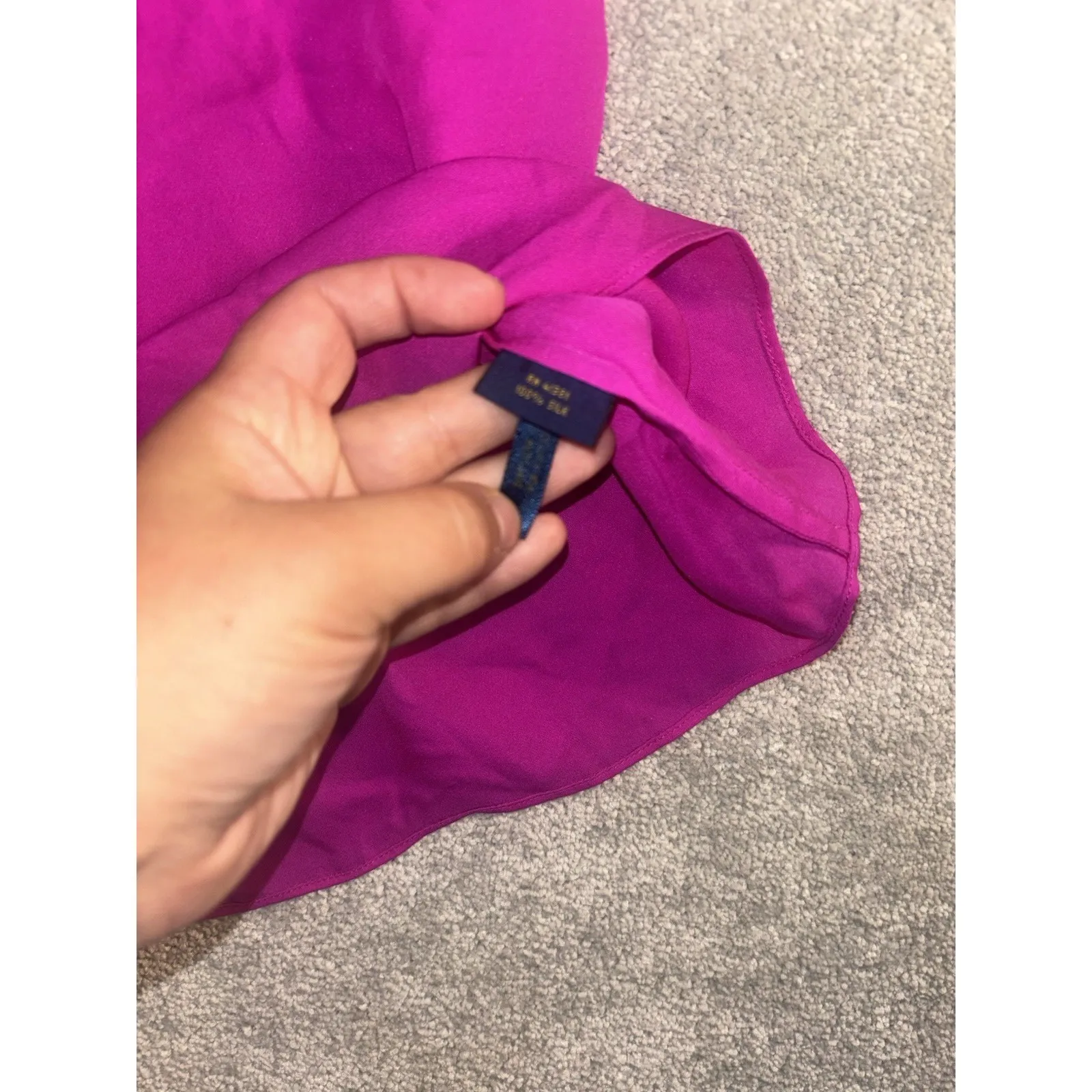 polo ralph lauren magenta silk sleeveless Blouse Top Sheer‎ Small - Image 4